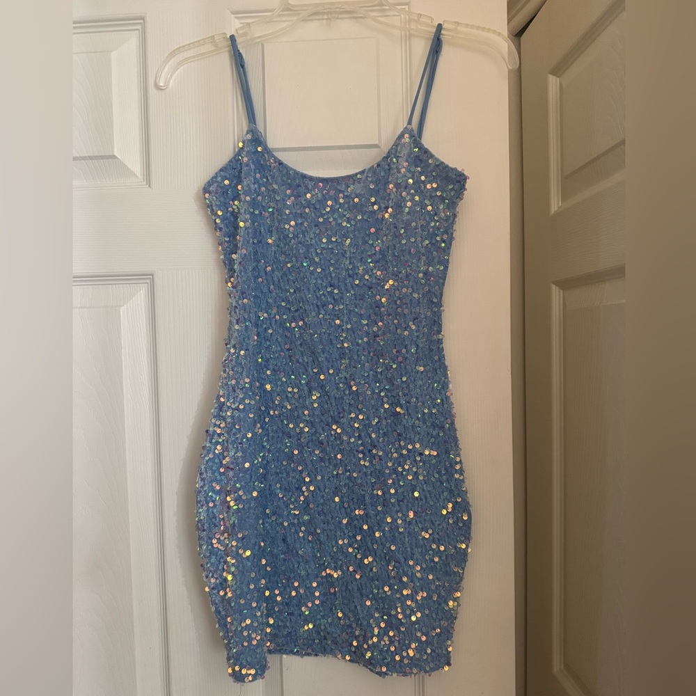 Lucy in the Sky Light Blue Sequin Dress